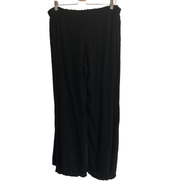 Becca Gauzy Rayon Beach Cover Up Pants Open Leg 1X Black - Picture 7 of 10